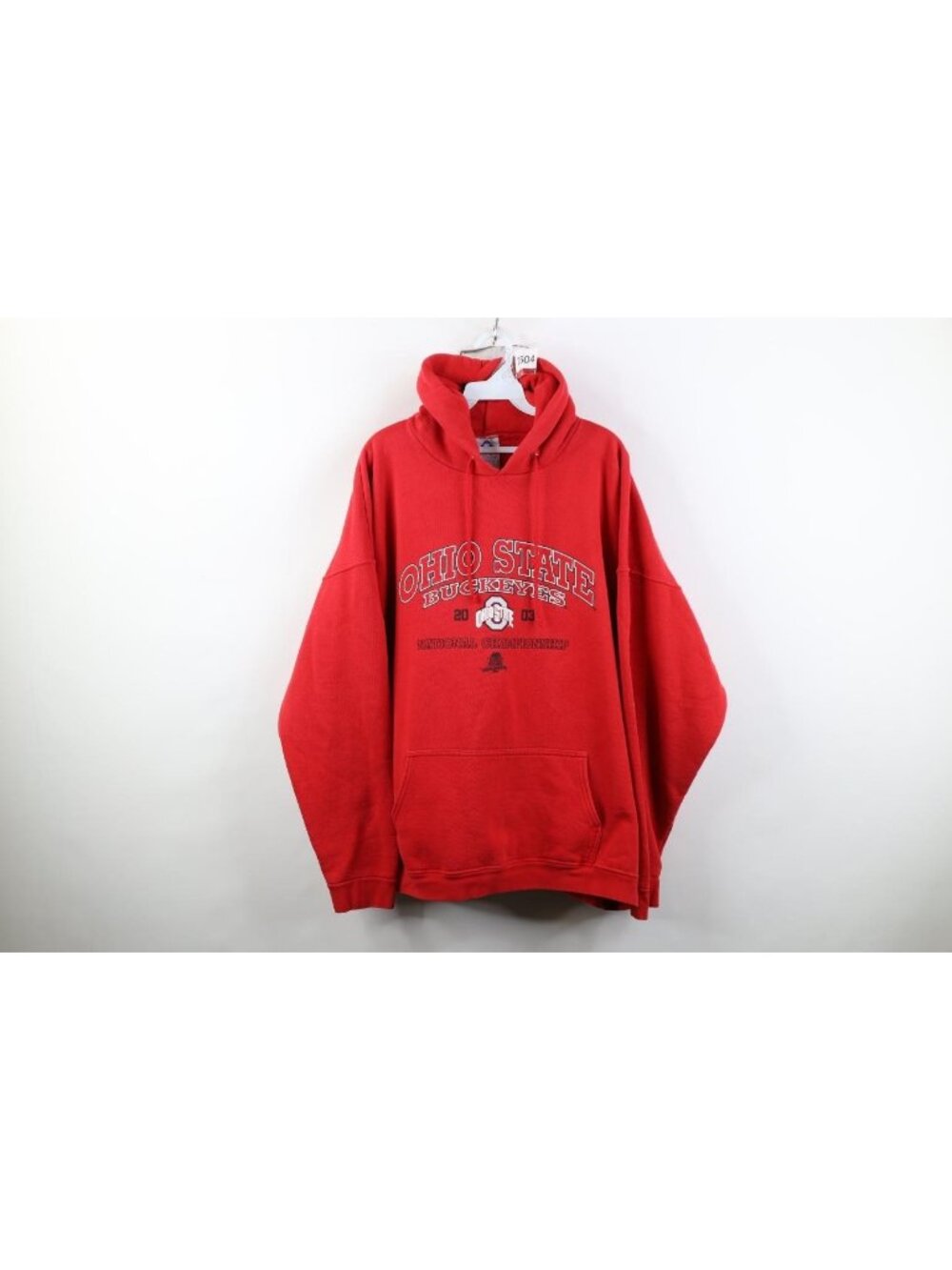 Vtg Mens 3XL 2003 National Champions Ohio State University Football Hoodie Red